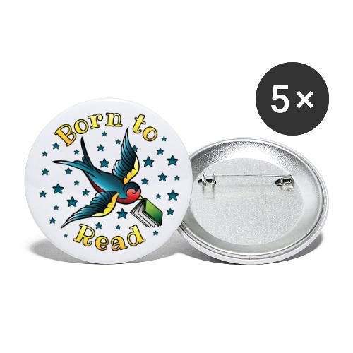 Born to Read Tattoo - Buttons large 2.2'' (5-pack)