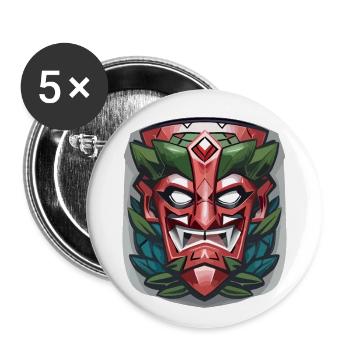 Evil Tiki Mask - Buttons large 2.2'' (5-pack) - white