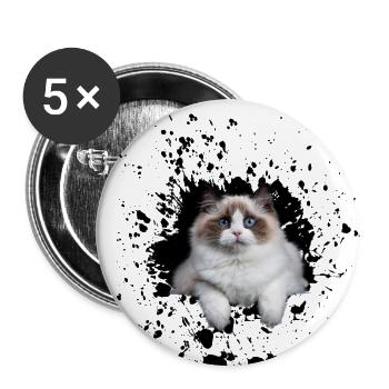 Cute cat with blue eyes - Buttons large 2.2'' (5-pack) - white