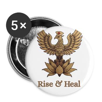 Healing Phoenix – From Healing Flames, Care Bloss - Buttons large 2.2'' (5-pack) - white