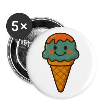 Kawaii Ice Cream Smile - Buttons large 2.2'' (5-pack) - white