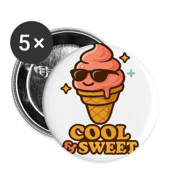 Cool Sweet Ice Cream - Buttons large 2.2'' (5-pack) - white