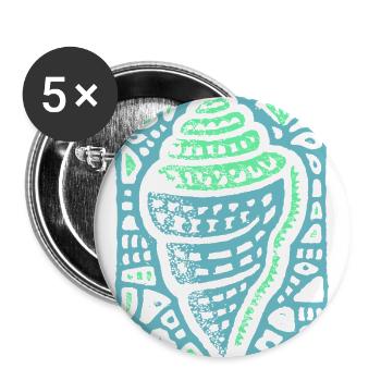 Geometric Sea Shell Doodle - Buttons large 2.2'' (5-pack) - white
