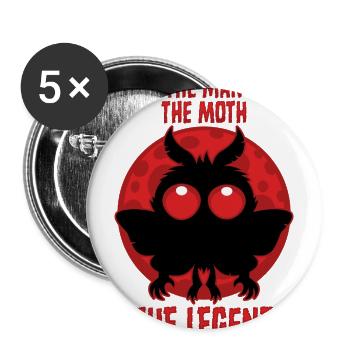 The Man, The Moth, The Legend - Mythical Mothman - Buttons large 2.2'' (5-pack) - white
