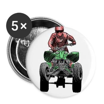 Rugged ATV Rider Sketch - Buttons large 2.2'' (5-pack) - white