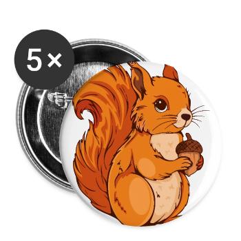 Squirrel Ice Cream Charm - Buttons large 2.2'' (5-pack) - white