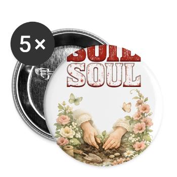 Soil Soul Garden - Buttons large 2.2'' (5-pack) - white