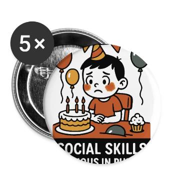 Anxious Public Birthday Illustration - Buttons large 2.2'' (5-pack) - white