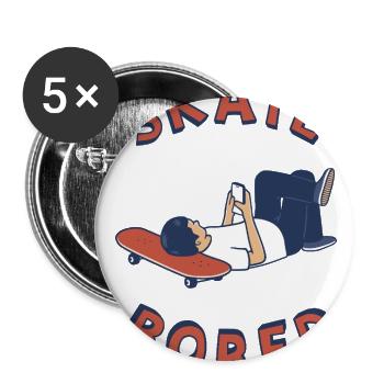 Pro Skater - Buttons large 2.2'' (5-pack) - white