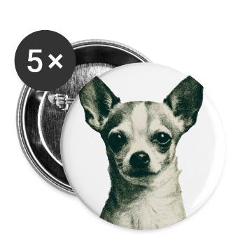 Chihuahua Noir Portrait, Dog Lovers  - Buttons large 2.2'' (5-pack) - white