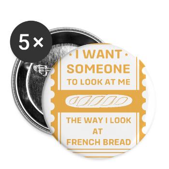 French Bread Baguette Pastry Shop - Buttons large 2.2'' (5-pack) - white