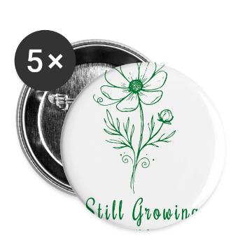 Trust Yourself Still Growing Floral Art - Buttons large 2.2'' (5-pack) - white