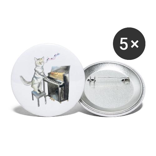 Bijou the Cat + The Upright Piano - Buttons large 2.2'' (5-pack)