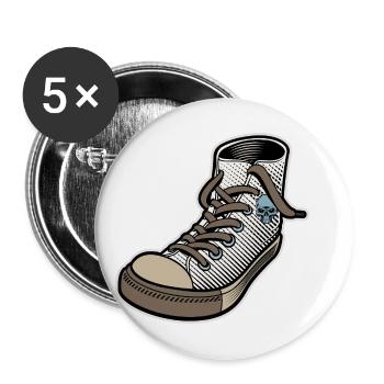 Old school Sneaker - Buttons large 2.2'' (5-pack) - white