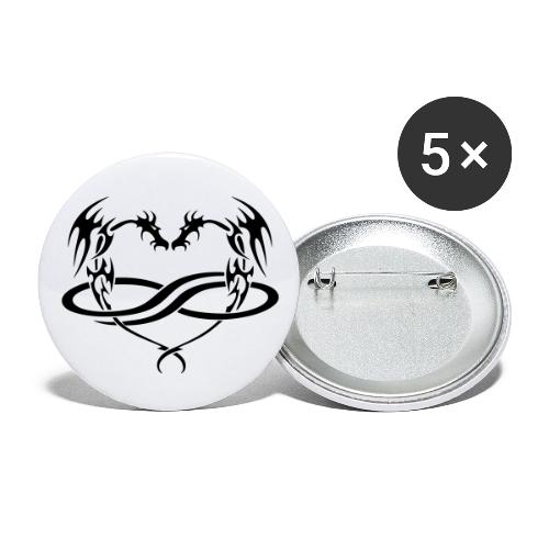 Polydragon (black) - Buttons large 2.2'' (5-pack)