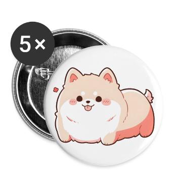Cute Anime Dog Loaf Chibi - Buttons large 2.2'' (5-pack) - white