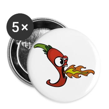 Hot Chilli - Buttons large 2.2'' (5-pack) - white