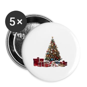Decorated Christmas Tree - Buttons large 2.2'' (5-pack) - white