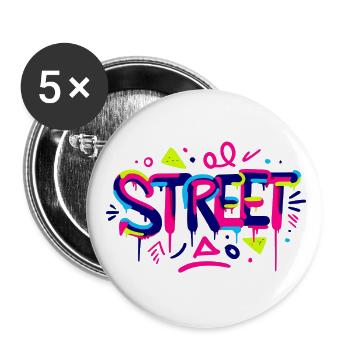 Street Neon Graffiti Splash - Buttons large 2.2'' (5-pack) - white