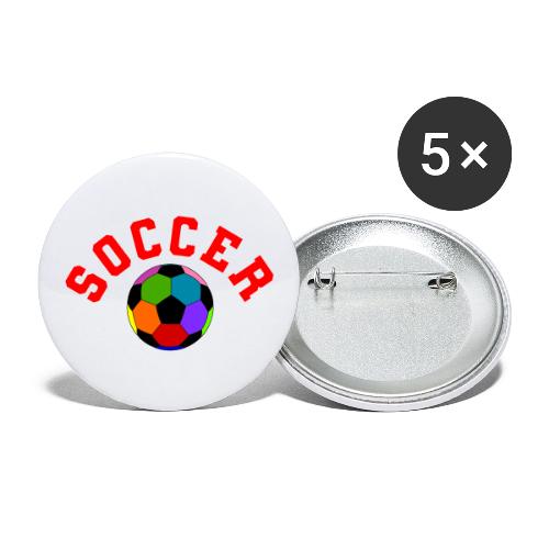 Soccer: Colorful Kick - Buttons large 2.2'' (5-pack)