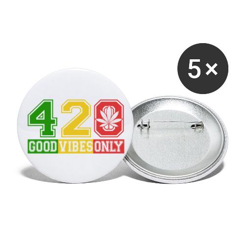 Witty 420 GoodVibes Herb Weed Marijuana Design - Buttons large 2.2'' (5-pack)