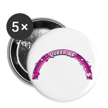 Queer AF - Buttons large 2.2'' (5-pack) - white