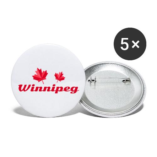 Winnipeg with two red maple leaves - Buttons large 2.2'' (5-pack)