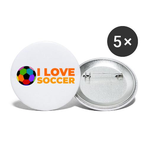 I Love Soccer - Buttons large 2.2'' (5-pack)