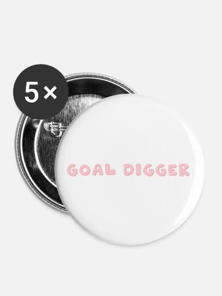 Goal Digger - Buttons large 2.2'' (5-pack) - white
