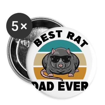 Rats men - Buttons large 2.2'' (5-pack) - white
