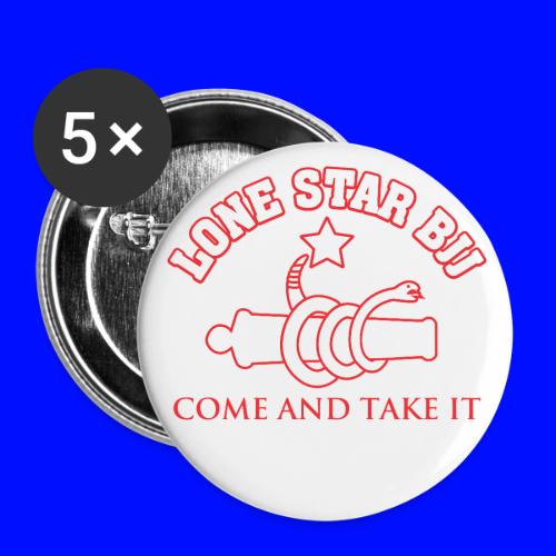 LONE STAR BRAZILIAN JIU-JITSU - Red and white - Buttons large 2.2'' (5-pack)