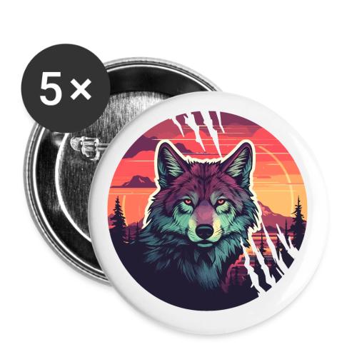 Colorful Wolf Stare - Buttons large 2.2'' (5-pack)