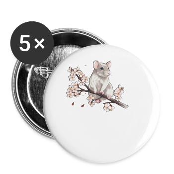 Pet Rat - Buttons large 2.2'' (5-pack) - white
