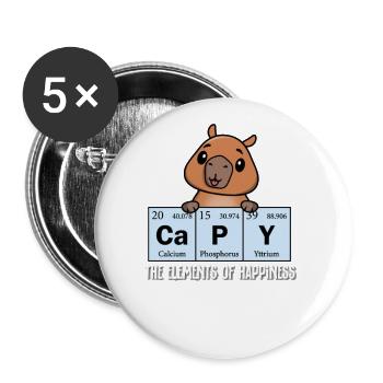 Capybara - Buttons large 2.2'' (5-pack) - white