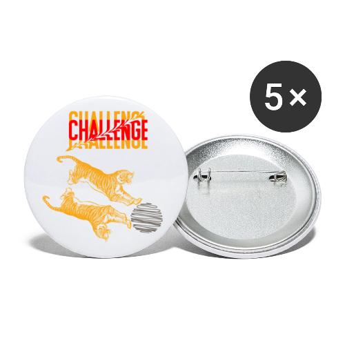 Double tiger fashion, jungle feline animals. - Buttons large 2.2'' (5-pack)