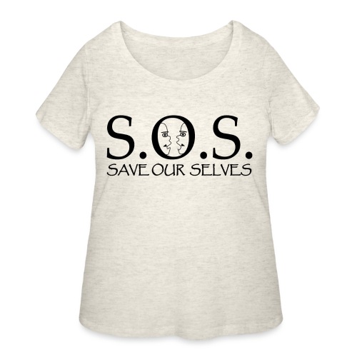SOS Black on Black - Women's Curvy T-Shirt