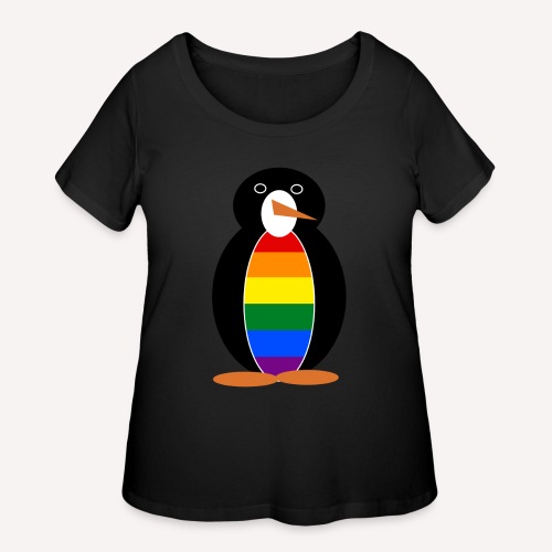 Gay Pride Penguin - Women's Curvy T-Shirt