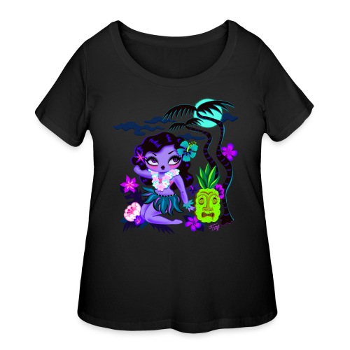 Haunted Halloween Hula Cutie - Women's Curvy T-Shirt