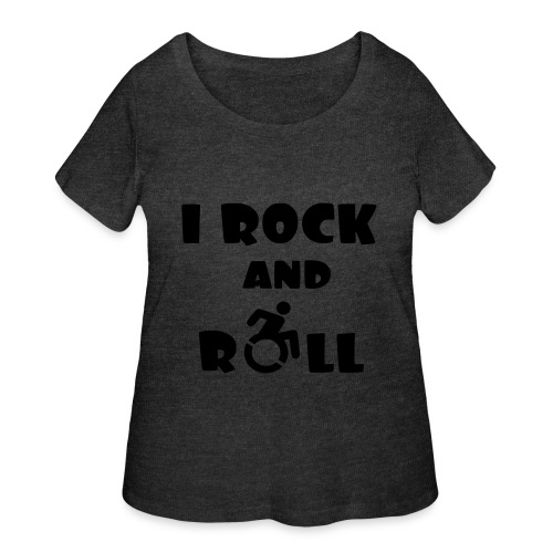 I rock and roll in my wheelchair, Music Humor * - Women's Curvy T-Shirt