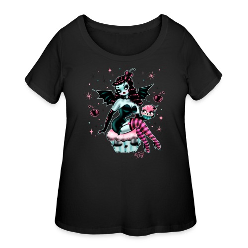 Spooky Cupcake Pinup Doll - Women's Curvy T-Shirt