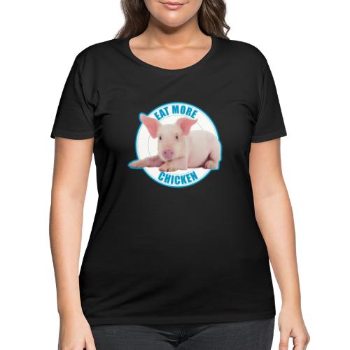 Eat more chicken - Sweet piglet print - Women's Curvy T-Shirt