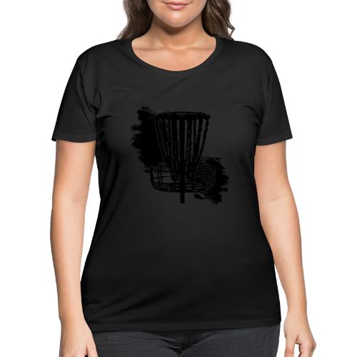 Disc Golf Basket Paint Black Print - Women's Curvy T-Shirt