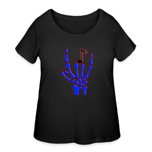 Rock on hand sign the devil's horns - Women's Curvy T-Shirt