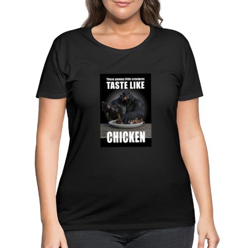 Tastes like chicken - Monster eating humans - Women's Curvy T-Shirt
