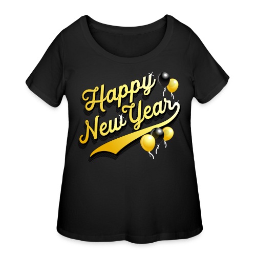 Happy New Year Party Balloons For Parties & Groups - Women's Curvy T-Shirt