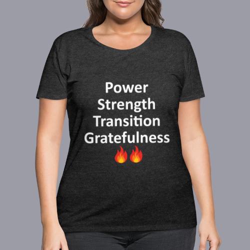 POWER STRENGTH TRANSITION GRATEFULNESS - WHITE - Women's Curvy T-Shirt