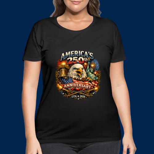 America 250th Anniversary Design | 1776–2026 - Women's Curvy T-Shirt
