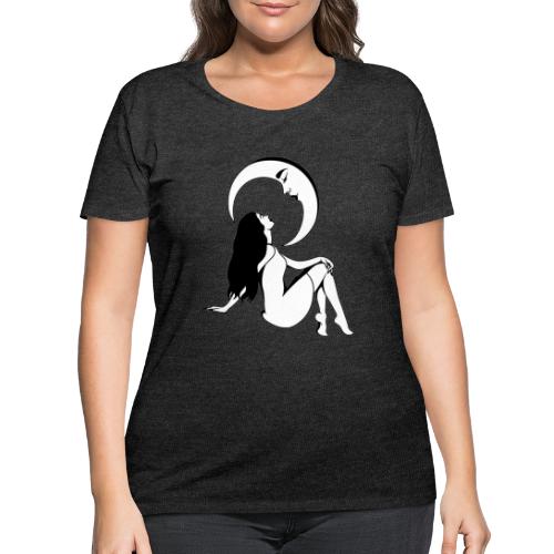 Mystical Girl & The Moon - Women's Curvy T-Shirt