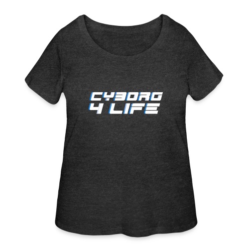 Blue/White Cyborg 4 Life Logo T-Shirt - Women's Curvy T-Shirt