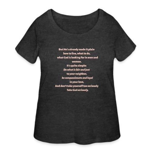 Pinkish Micah 6:8 - Women's Curvy T-Shirt